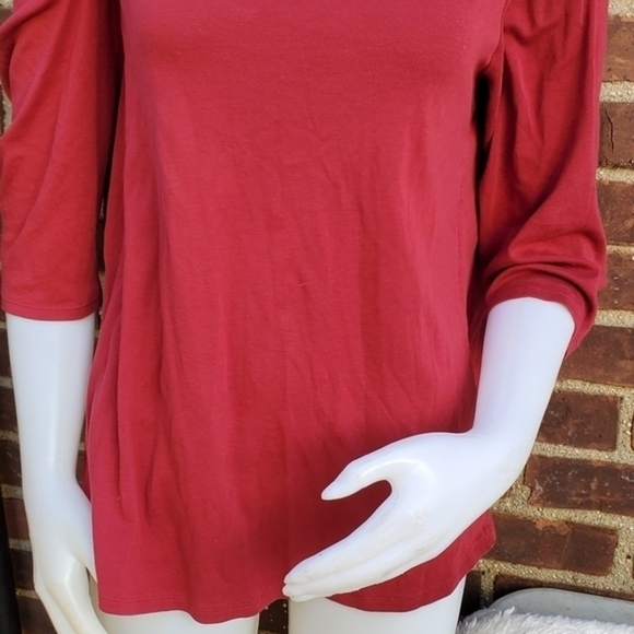 J. Jill Brick/ Berry Plus Size ‎ 3/4 sleeve tee 1X - Picture 4 of 10